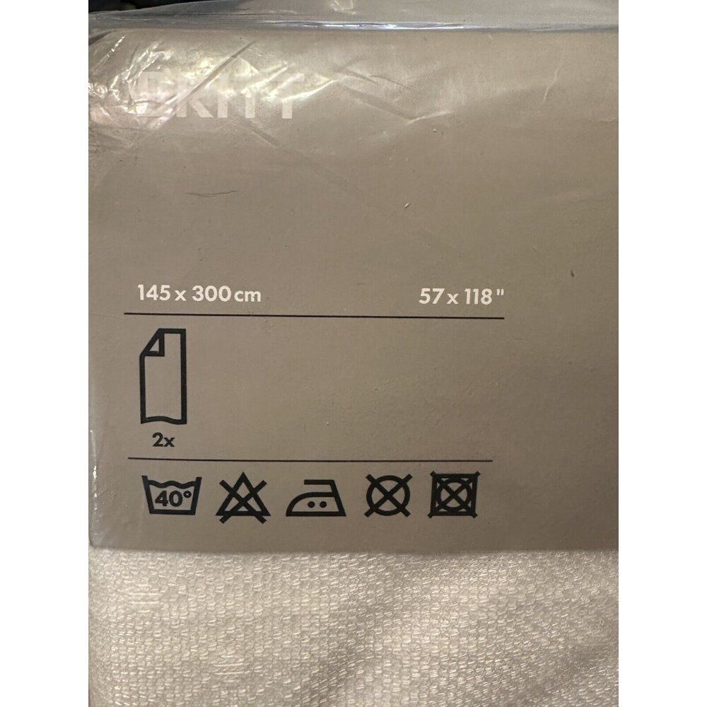 NEW IKEA BRITT White Lace Net Sheer Curtain Panels 57" x 118"